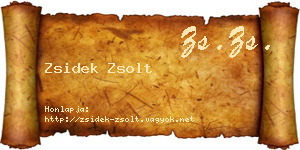 Zsidek Zsolt névjegykártya
